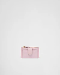 Saffiano and smooth leather card holder