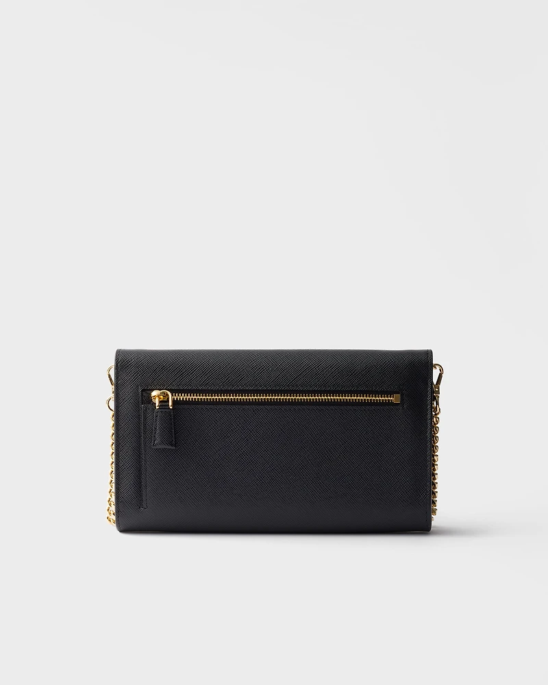 Saffiano leather envelope clutch