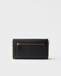 Saffiano leather envelope clutch