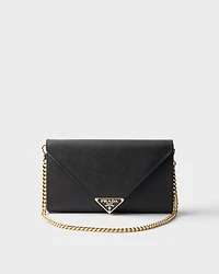 Saffiano leather envelope clutch