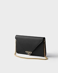 Saffiano leather envelope clutch
