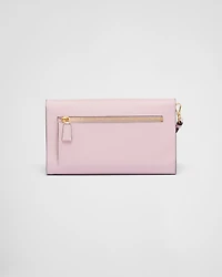 Saffiano leather envelope clutch