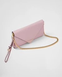 Saffiano leather envelope clutch