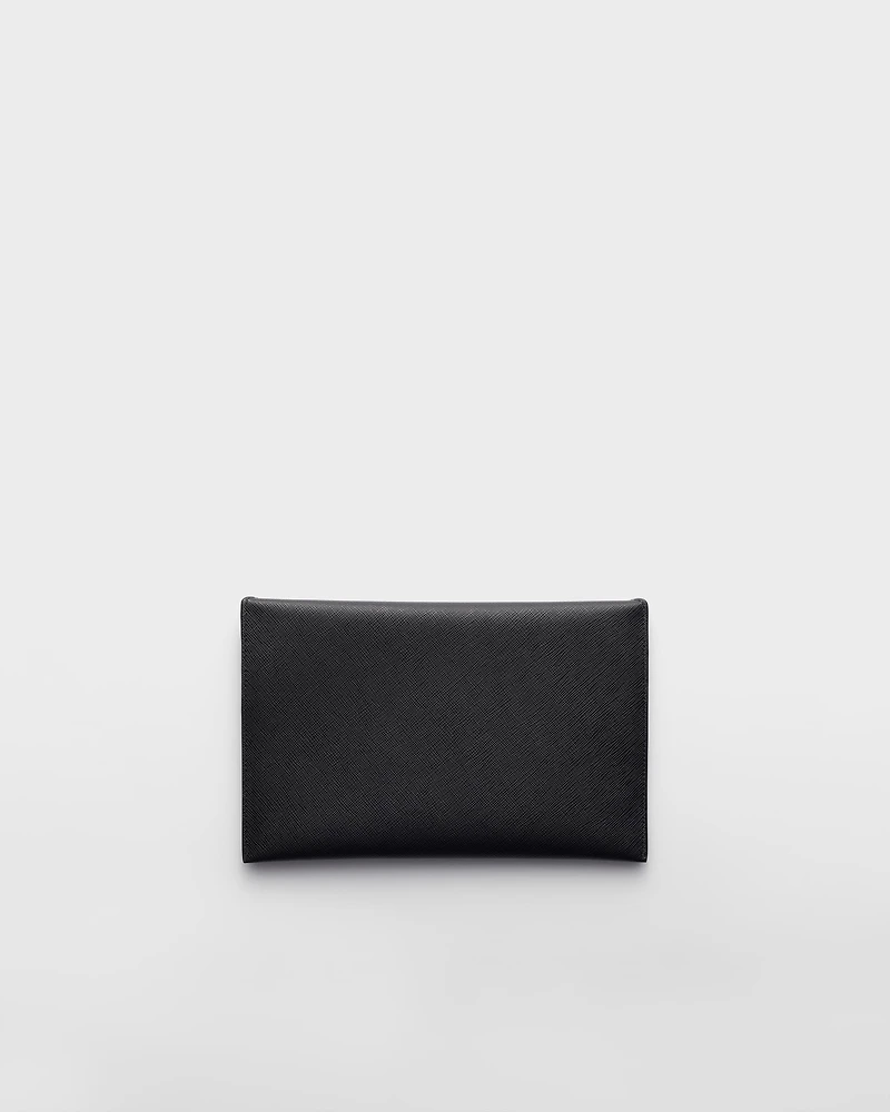 Saffiano leather envelope clutch