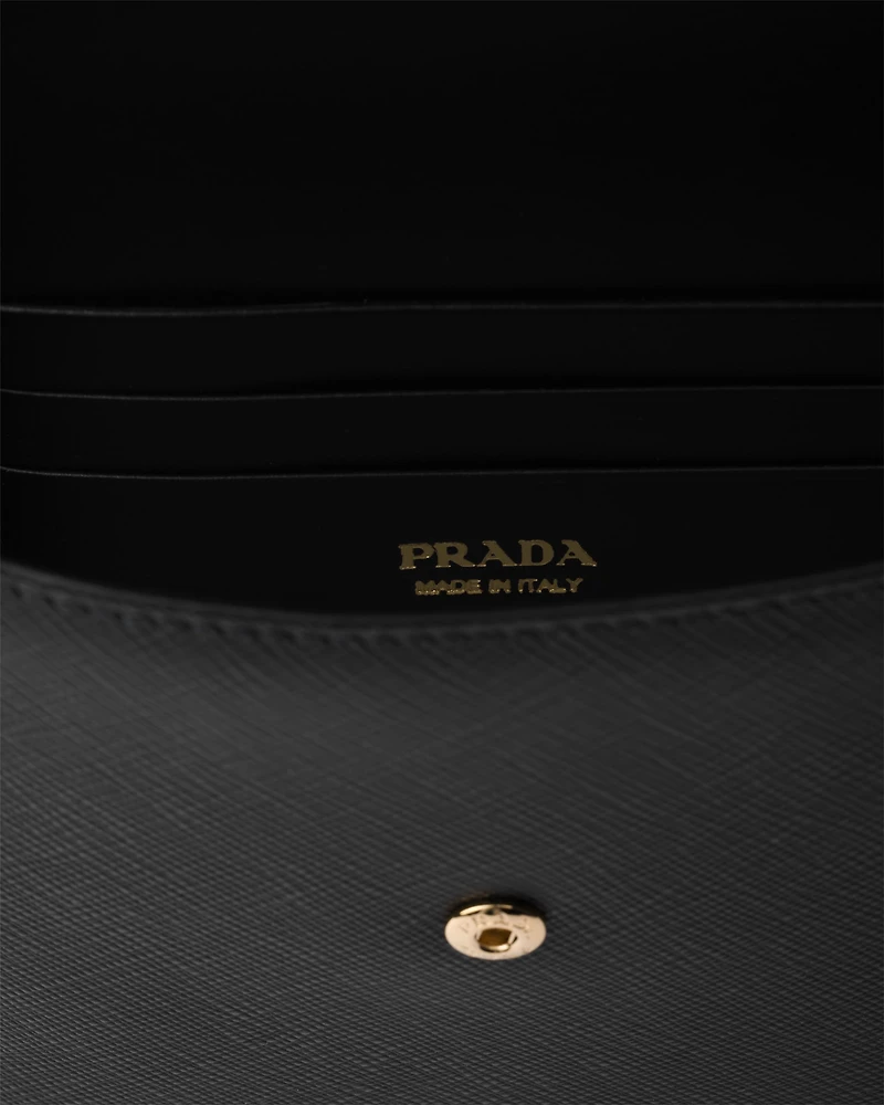 Saffiano leather envelope clutch