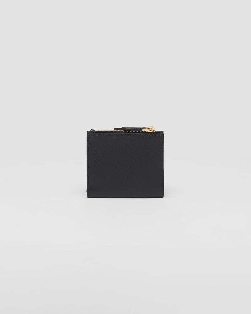 Small Saffiano and smooth leather wallet