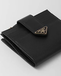 Small Saffiano and smooth leather wallet