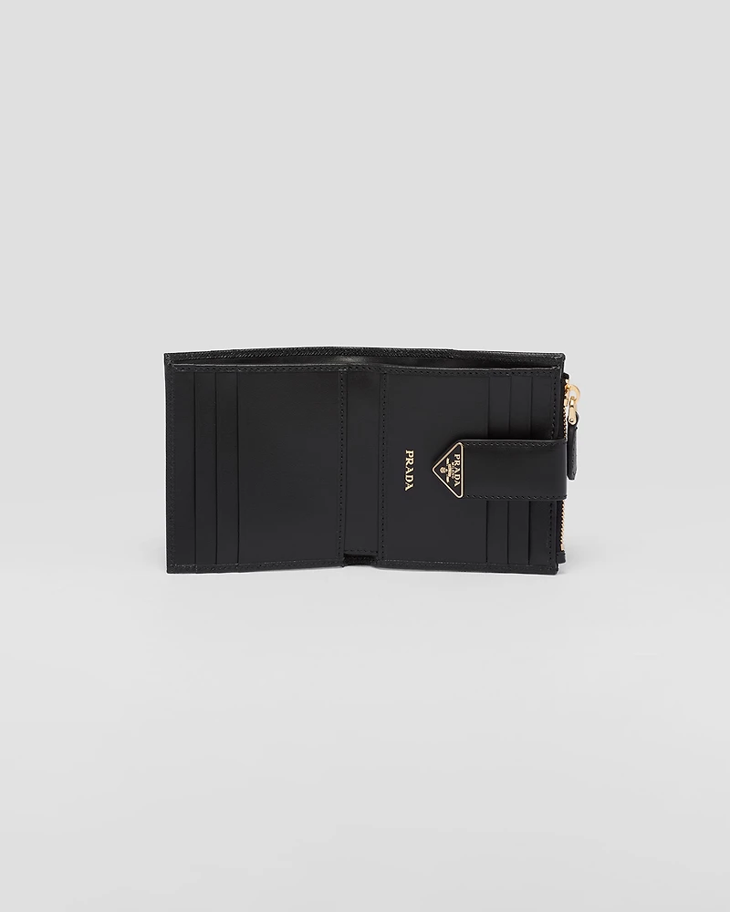 Small Saffiano and smooth leather wallet