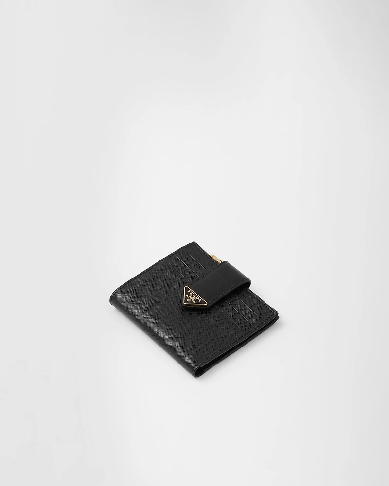 Small Saffiano and smooth leather wallet