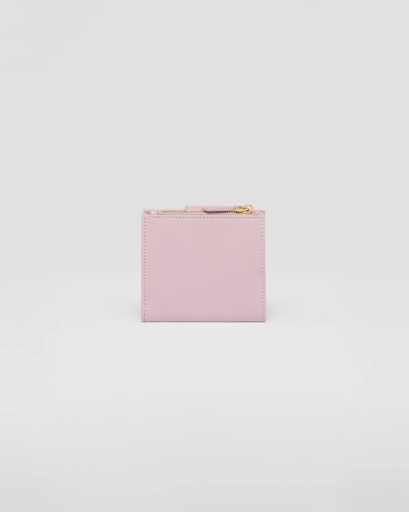 Small Saffiano and smooth leather wallet
