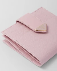 Small Saffiano and smooth leather wallet