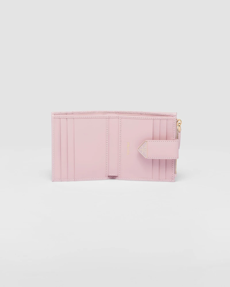 Small Saffiano and smooth leather wallet