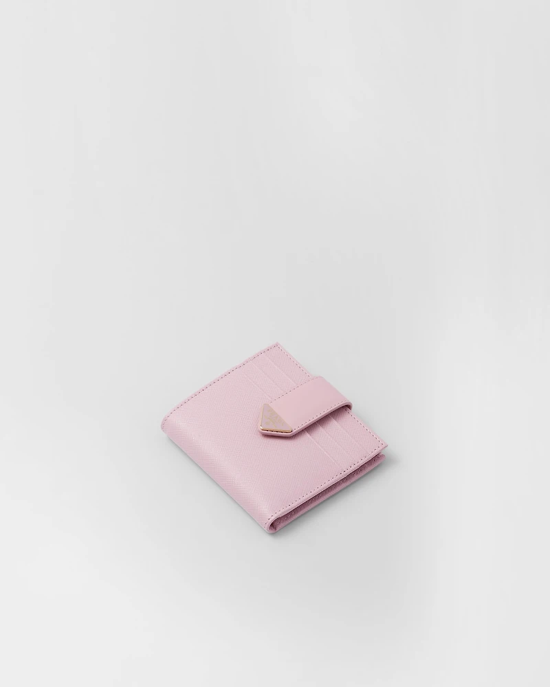 Small Saffiano and smooth leather wallet