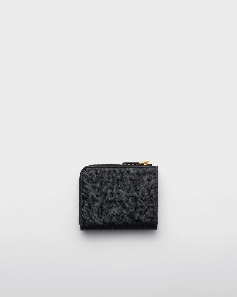 Small Saffiano leather zipper wallet