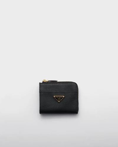 Small Saffiano leather zipper wallet