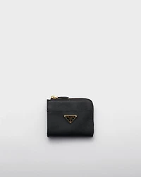 Small Saffiano leather zipper wallet