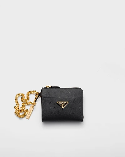 Small Saffiano leather zipper wallet