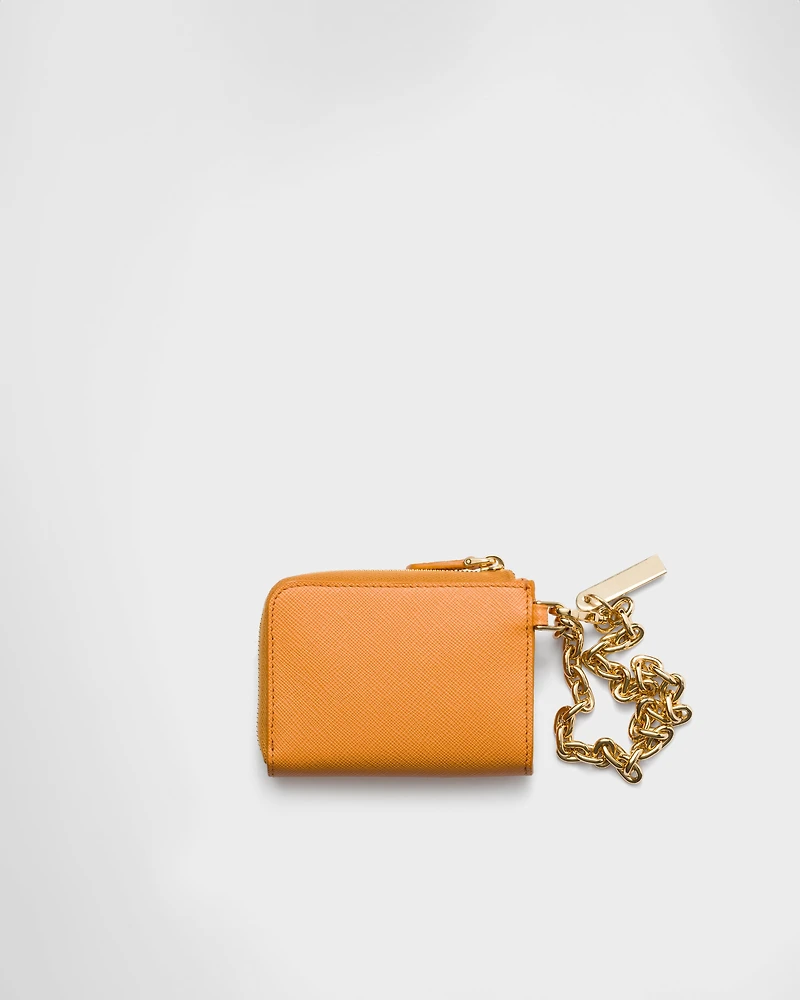 Small Saffiano leather zipper wallet