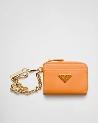 Small Saffiano leather zipper wallet