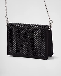 Cardholder with shoulder strap and crystals