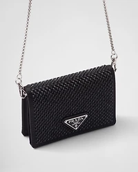 Cardholder with shoulder strap and crystals