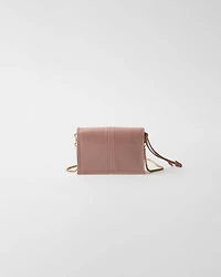 Leather card holder with shoulder strap