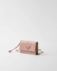 Leather card holder with shoulder strap