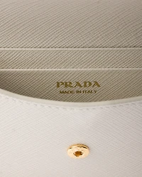 Saffiano leather card holder with shoulder strap