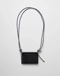Card holder with leather shoulder strap