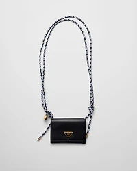 Card holder with leather shoulder strap
