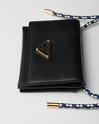Card holder with leather shoulder strap
