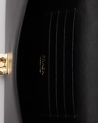 Leather wallet with chain shoulder strap