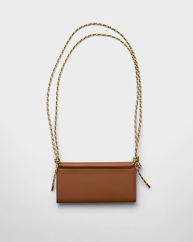 Wallet with leather shoulder strap