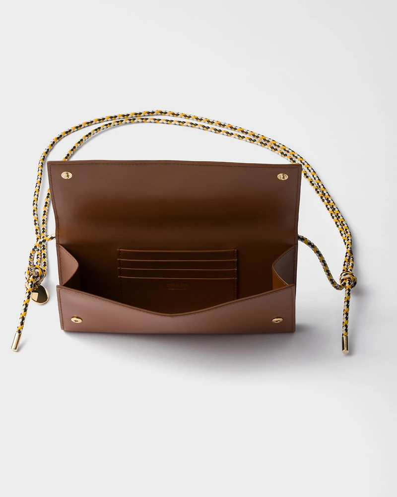 Wallet with leather shoulder strap