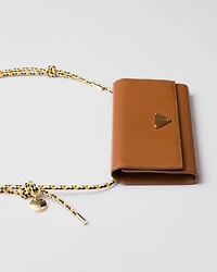 Wallet with leather shoulder strap