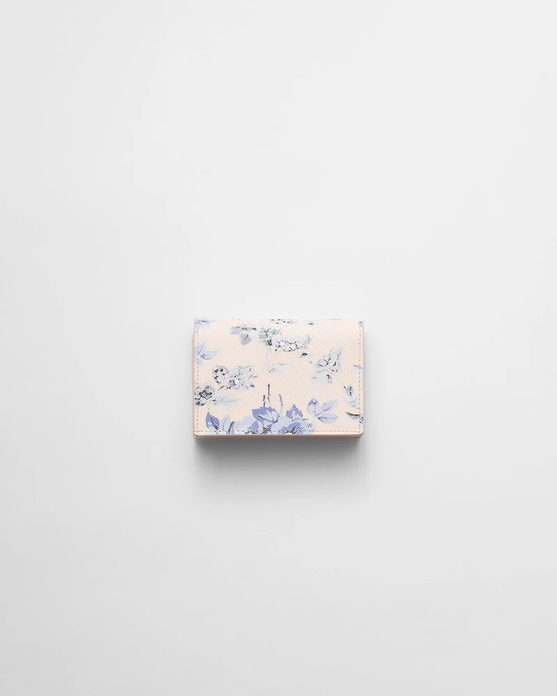 Small printed Saffiano leather wallet