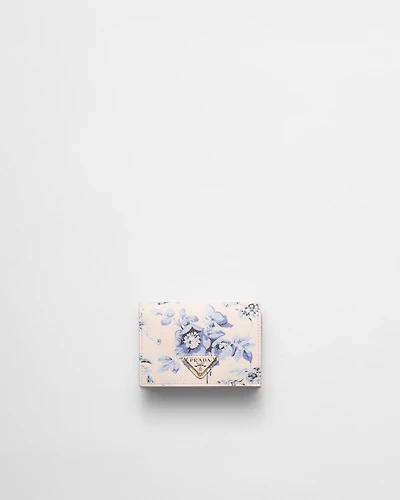 Small printed Saffiano leather wallet