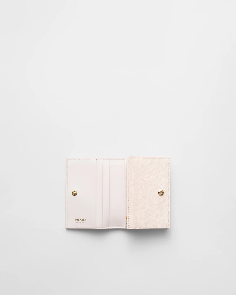 Small printed Saffiano leather wallet