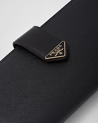 Large Saffiano and smooth leather wallet