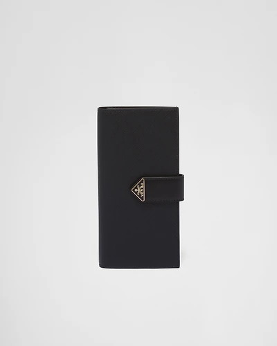 Large Saffiano and smooth leather wallet