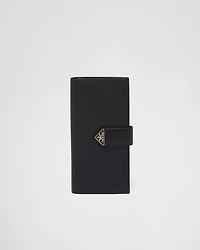 Large Saffiano and smooth leather wallet
