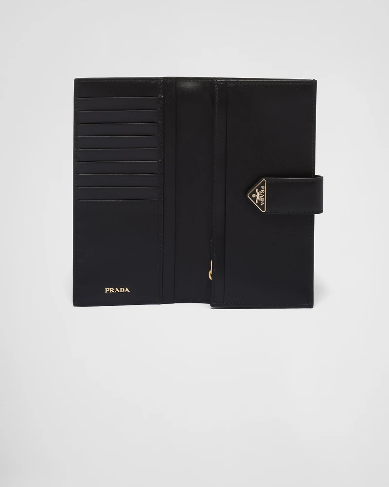 Large Saffiano and smooth leather wallet