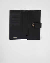 Large Saffiano and smooth leather wallet