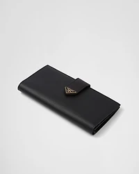 Large Saffiano and smooth leather wallet