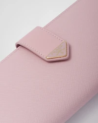 Large Saffiano and smooth leather wallet