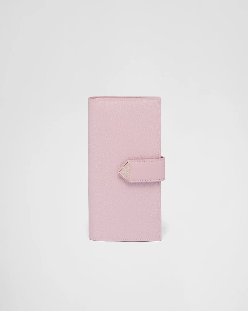Large Saffiano and smooth leather wallet
