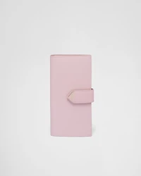 Large Saffiano and smooth leather wallet