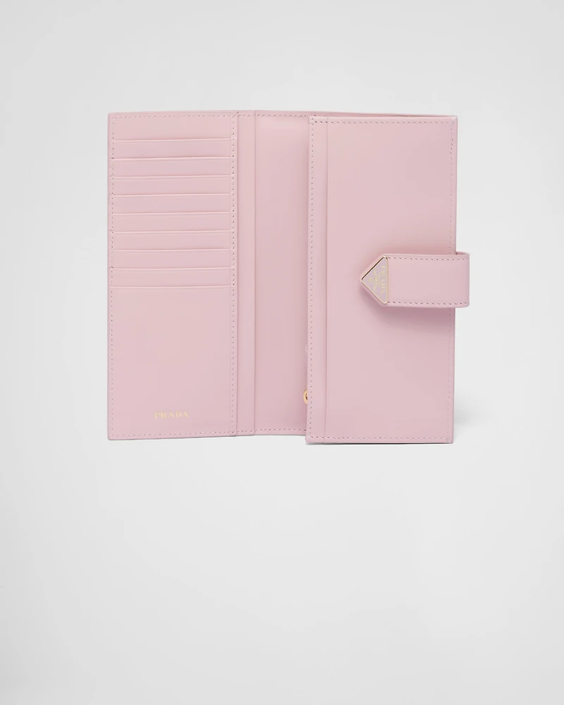 Large Saffiano and smooth leather wallet