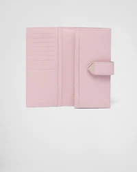 Large Saffiano and smooth leather wallet