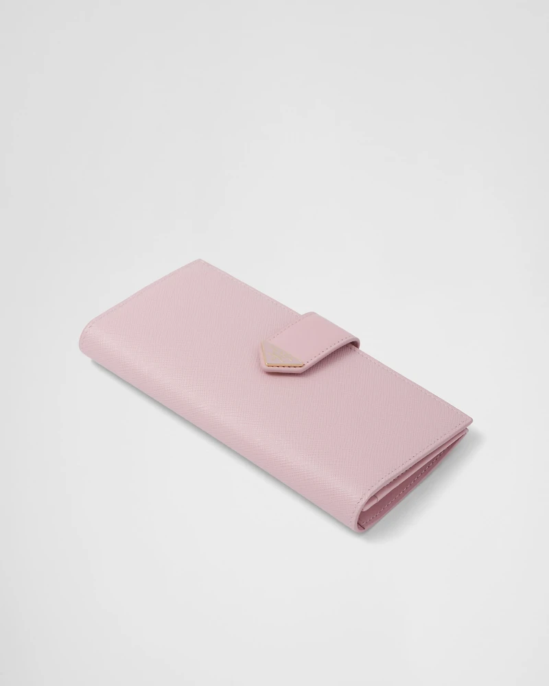 Large Saffiano and smooth leather wallet
